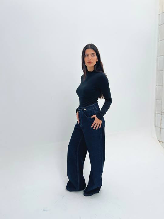The Cross Button Denim - Dark Blue