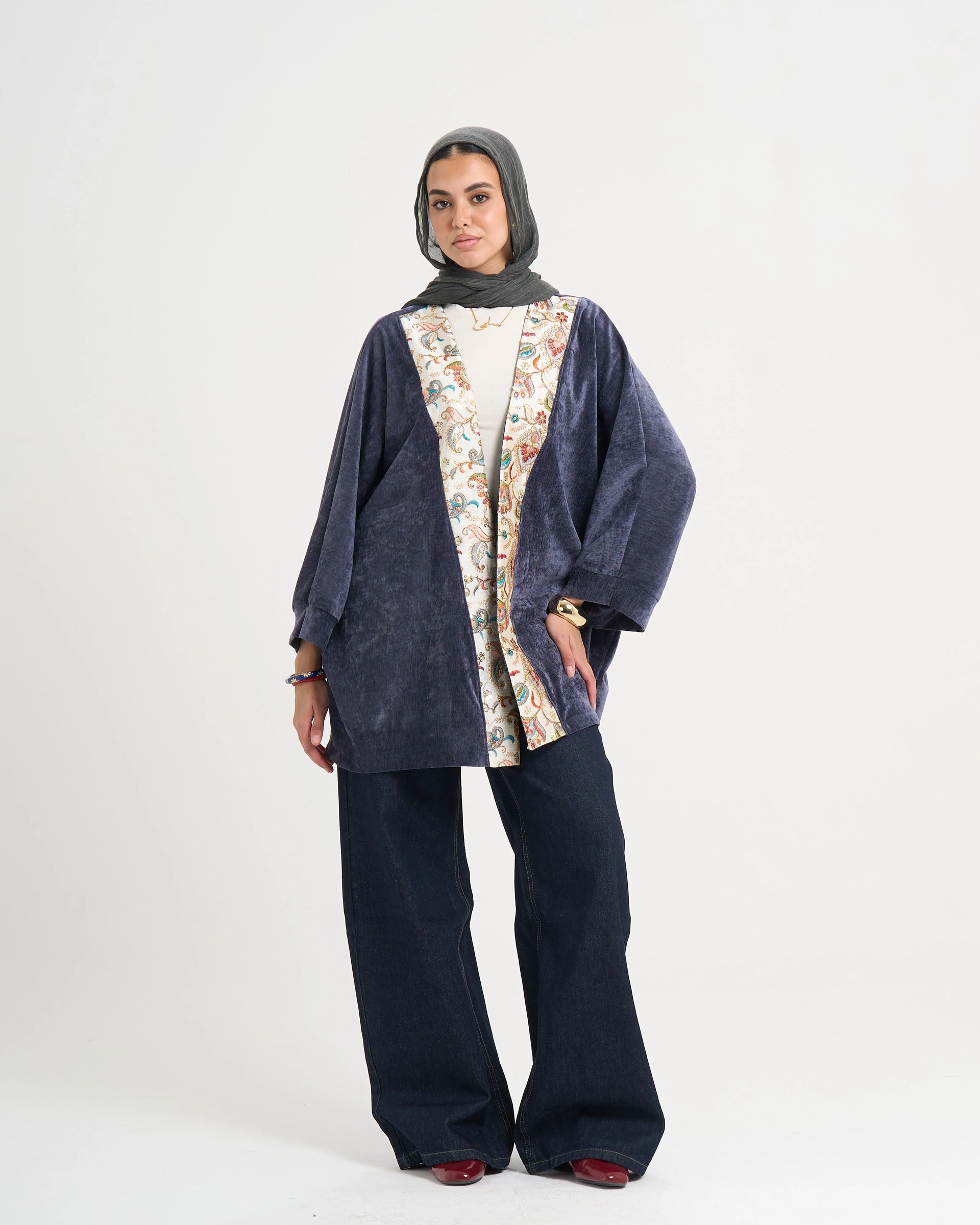 The Velvet Glow Kaftan - Navy