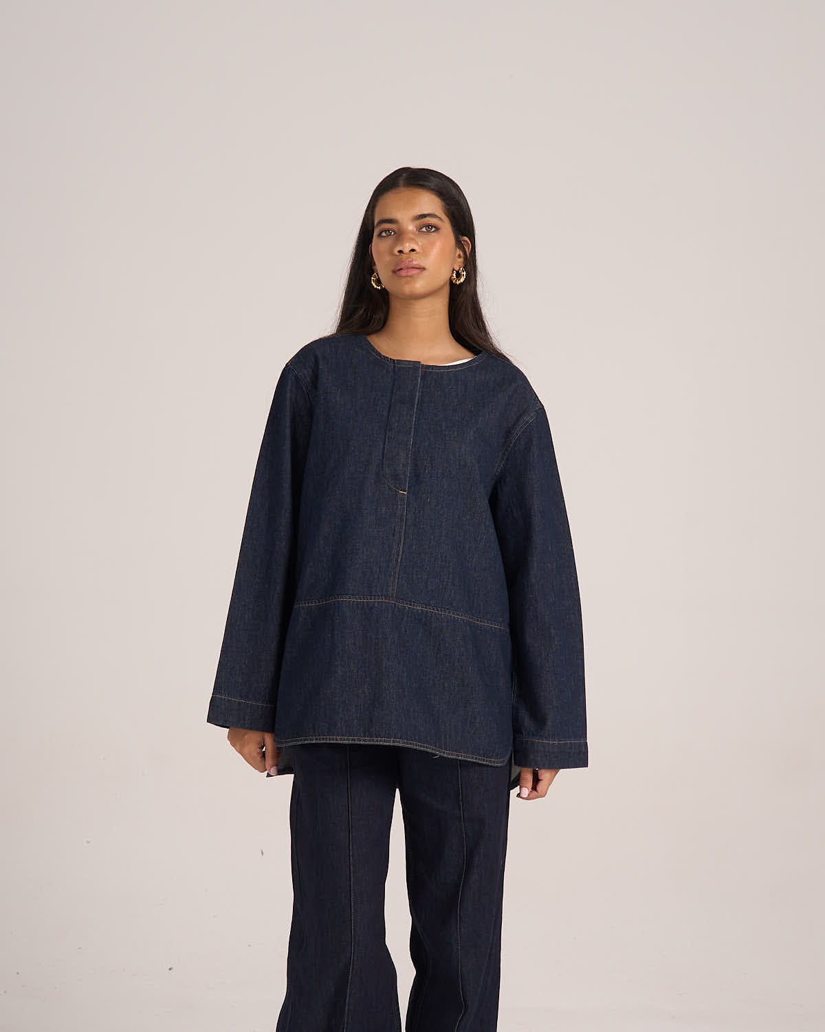 Denim Blouse - Raw Denim