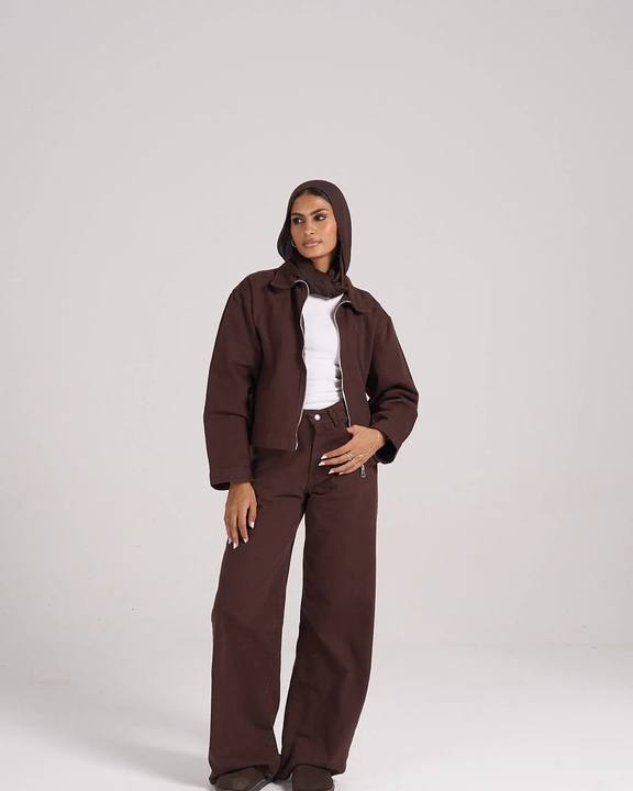 ⁠The Crop It Jacket - Brown
