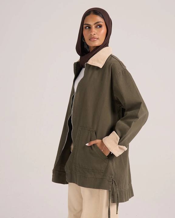 ⁠The Cord Collar - Olive