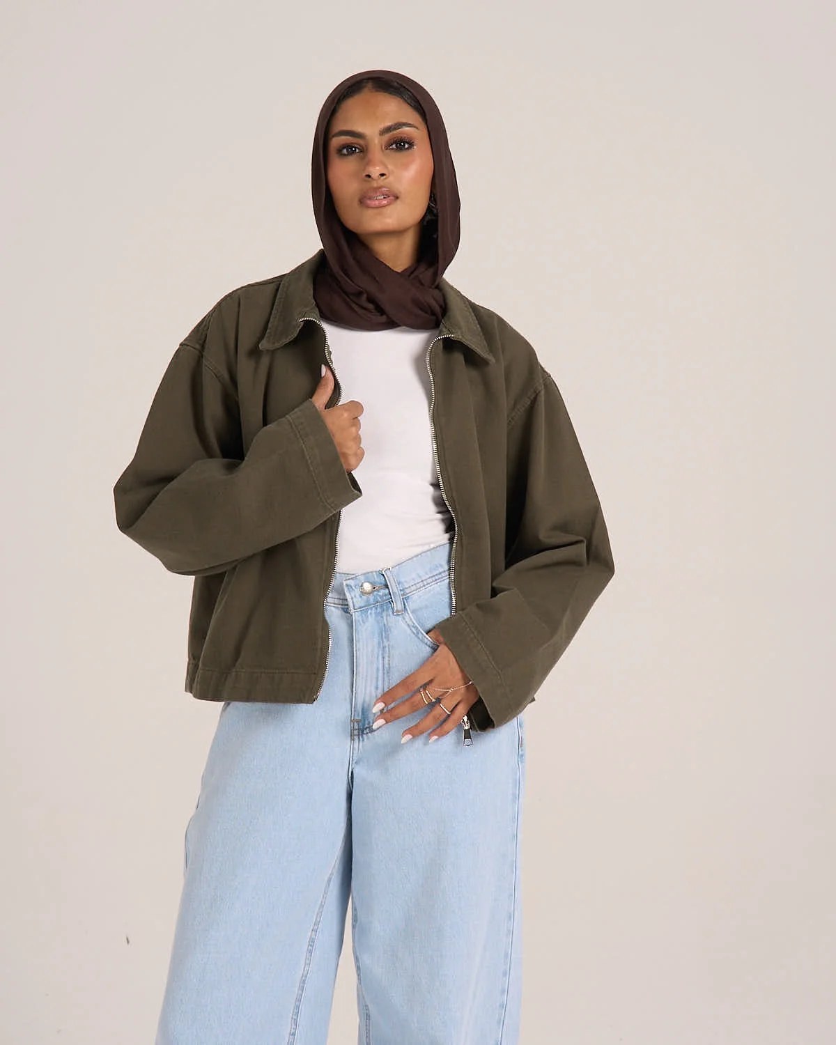 ⁠The Crop It Jacket - Olive