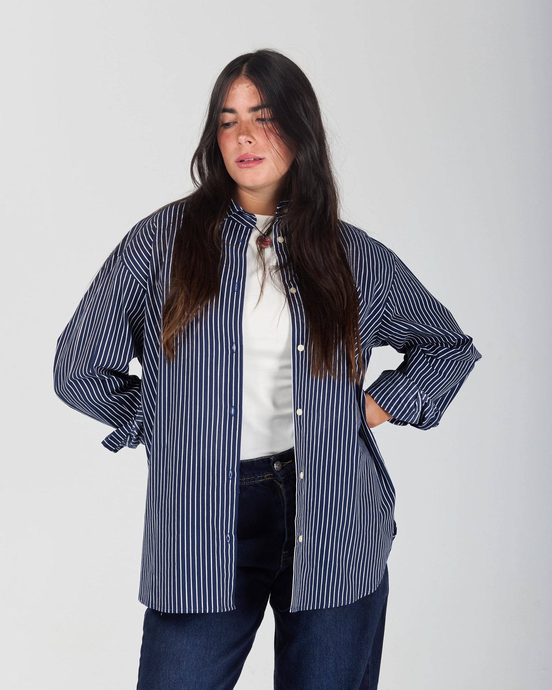 The Stripe Shirt - Navy