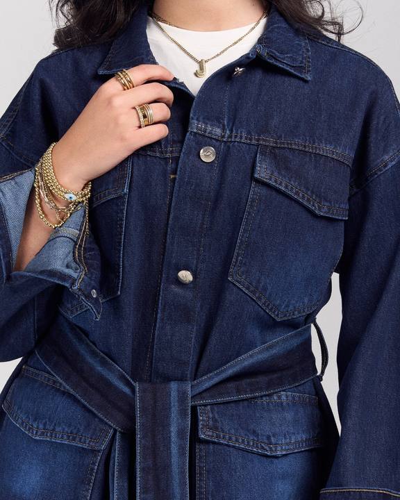 Snatched Denim Jacket - Dark Wash