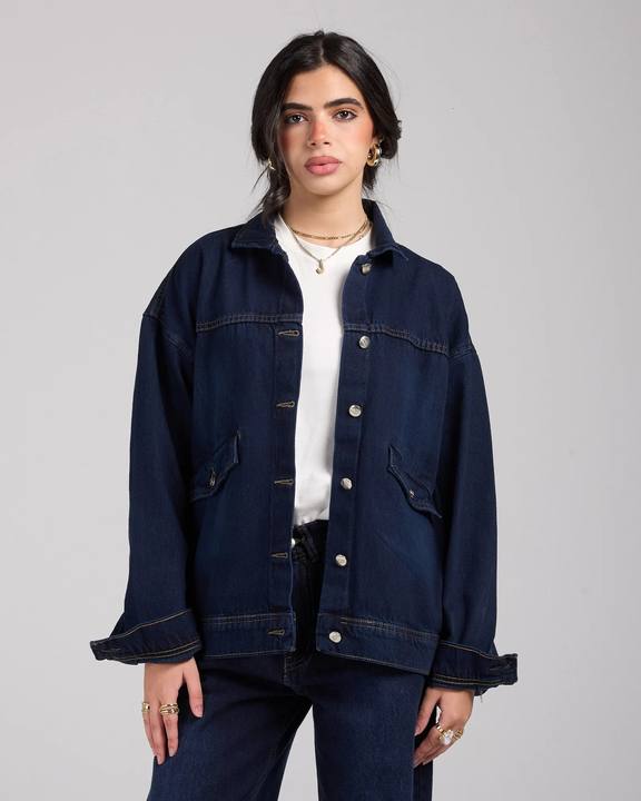 Stay Lit Denim Jacket - Dark Wash