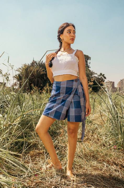 Blue/White Checkered Neilos Skorts