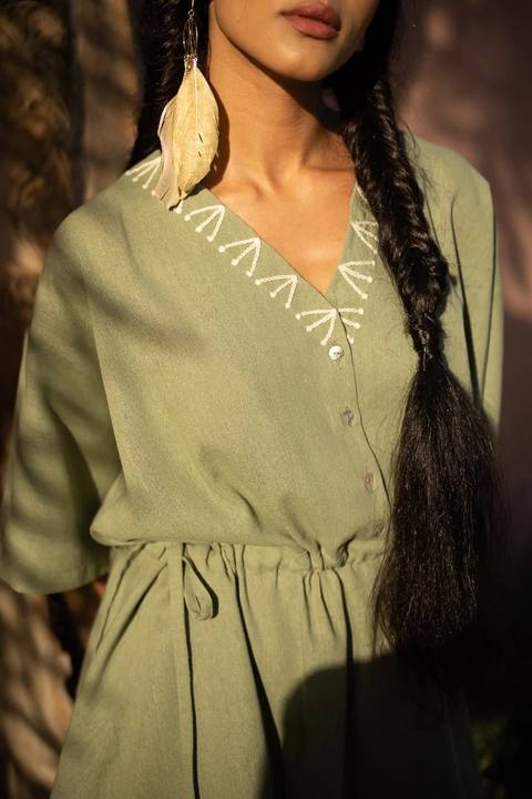 Aksha Olive Dress