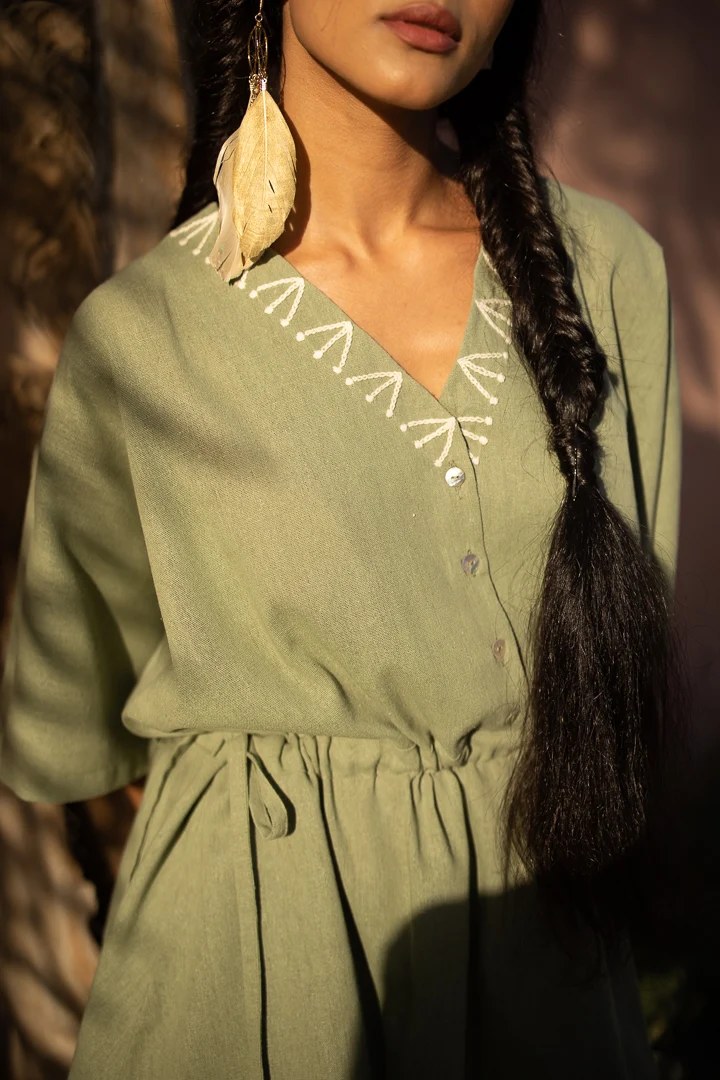 Aksha Olive Dress