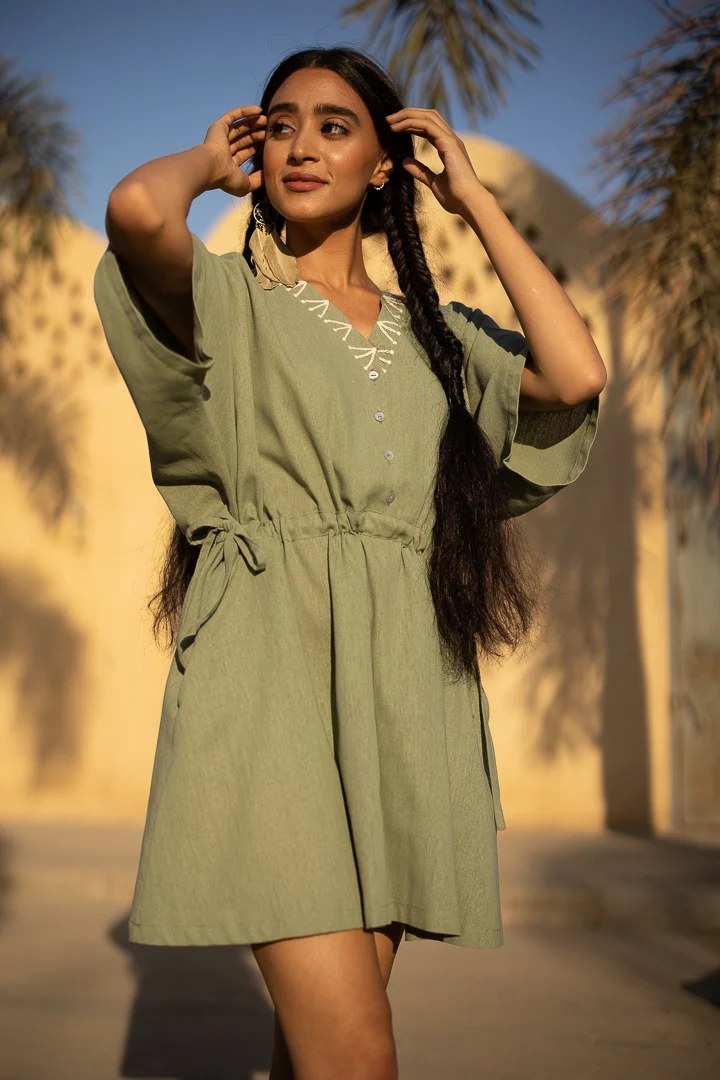 Aksha Olive Dress