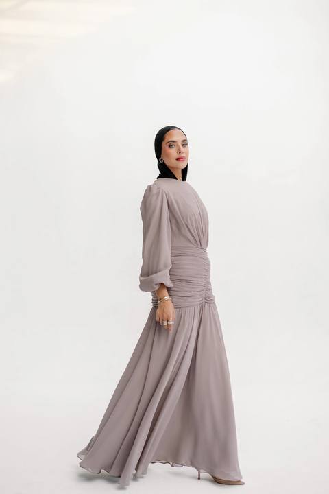 Ripple Dress in Beige