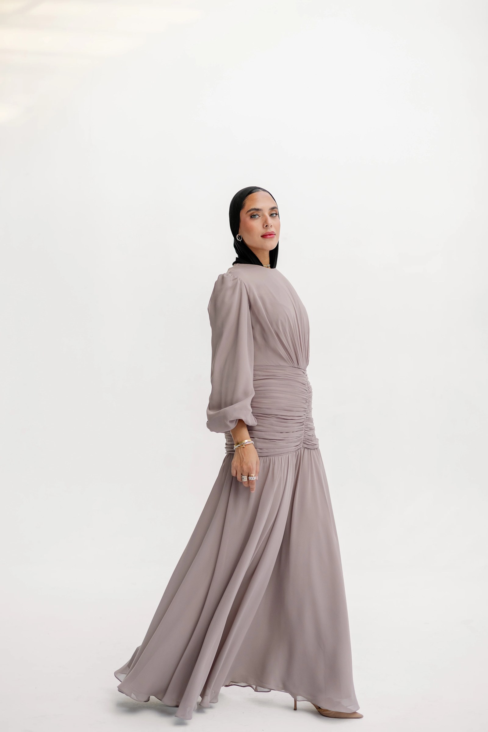 Ripple Dress in Beige