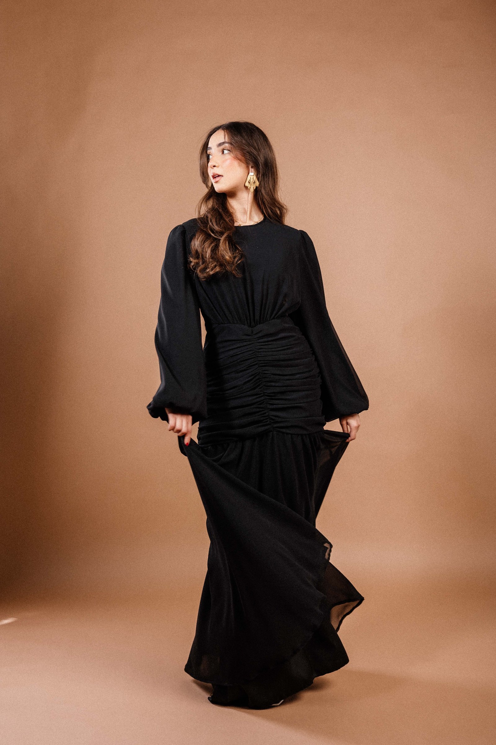 Ripple Dress in Black