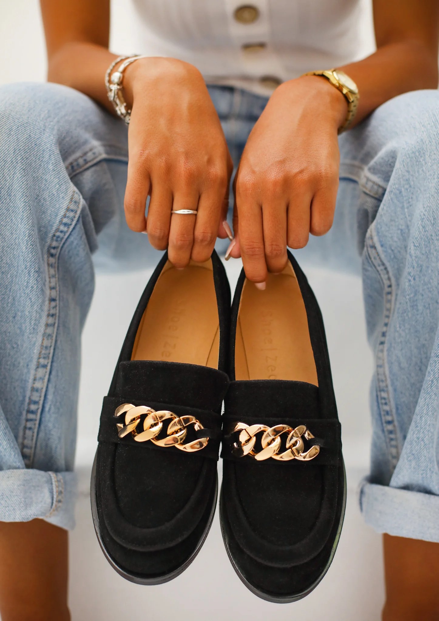 Black suede Mocassini