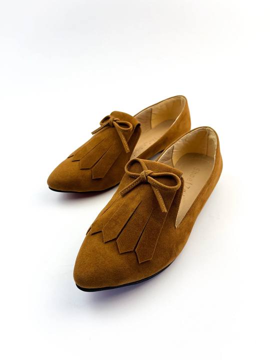 Havane Fringed Suede Loafers