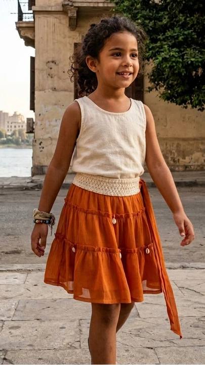 Little Gypsy Skirt in Tangerine