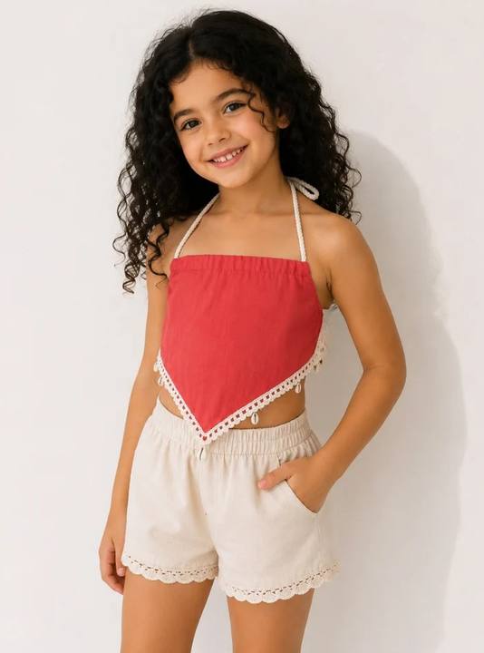 Little Shelly Halter Top Pink