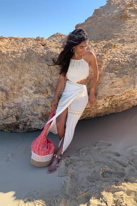 Luli Wrap Skirt White