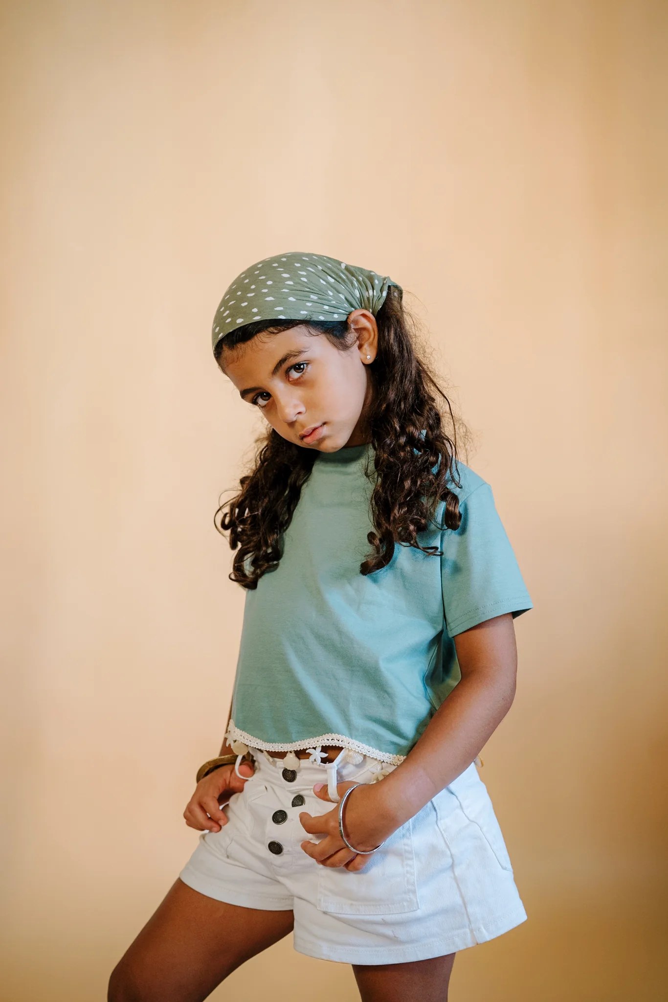 Little Mint Shella Cropped Tee