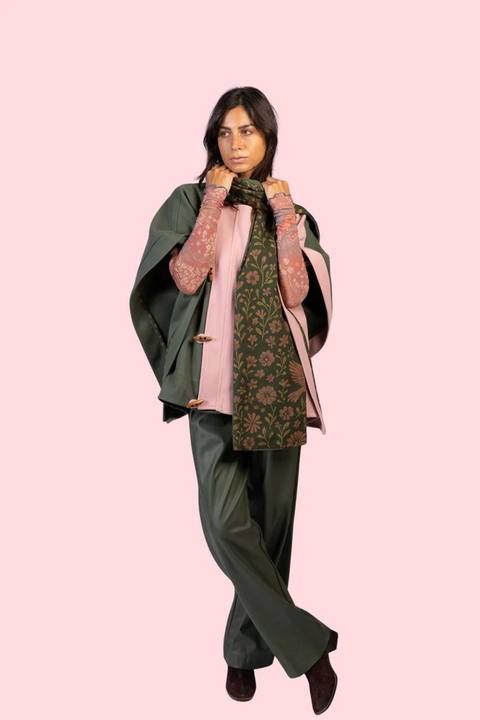 Sukoon Poncho in Rosey Forest