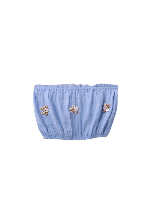 Shell Bloom Bandeau in Baby Blue