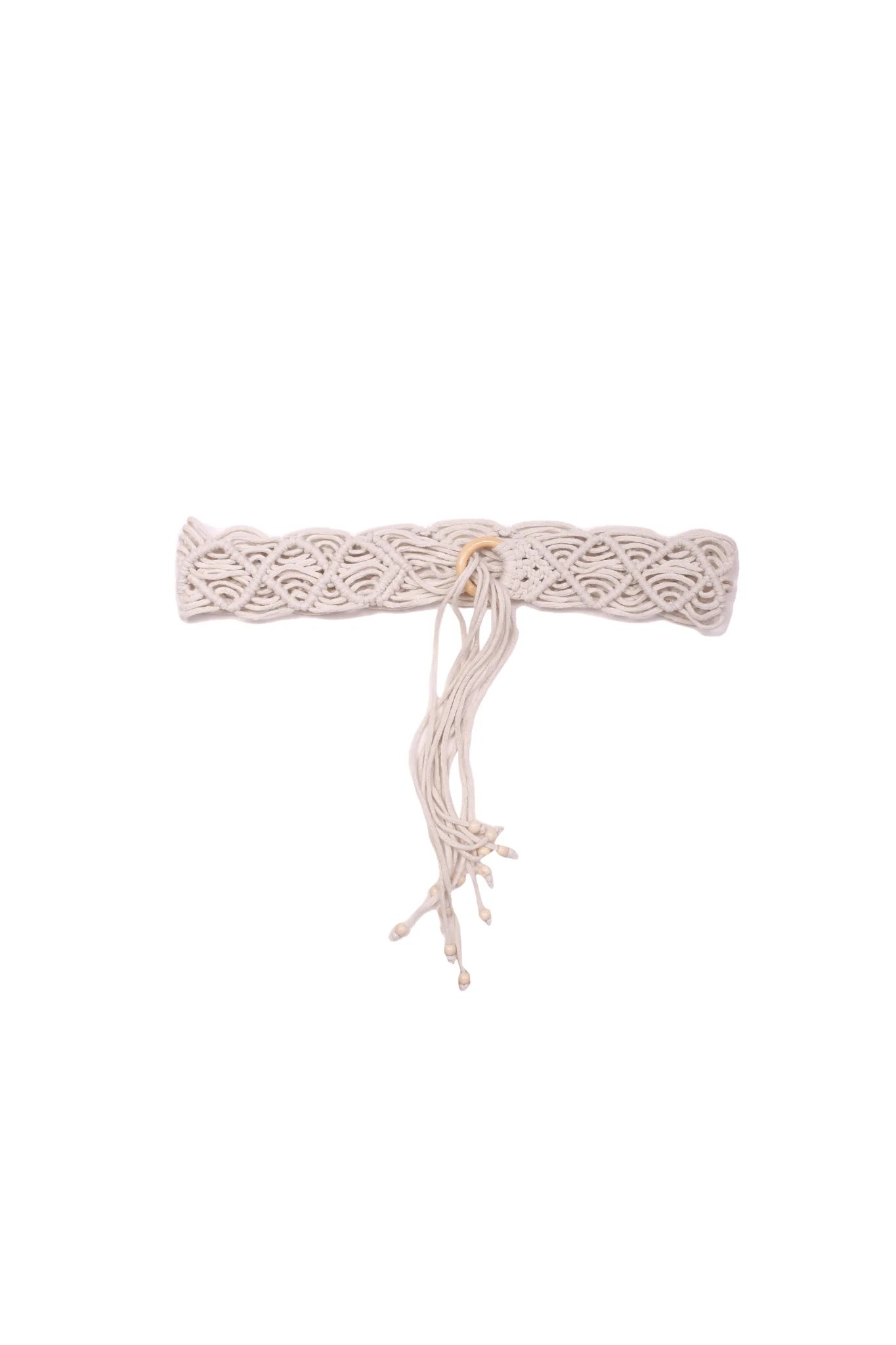 Macrame Handmade Belt In Cream