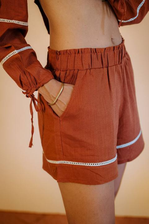 The Aziza Linen Short In Havan