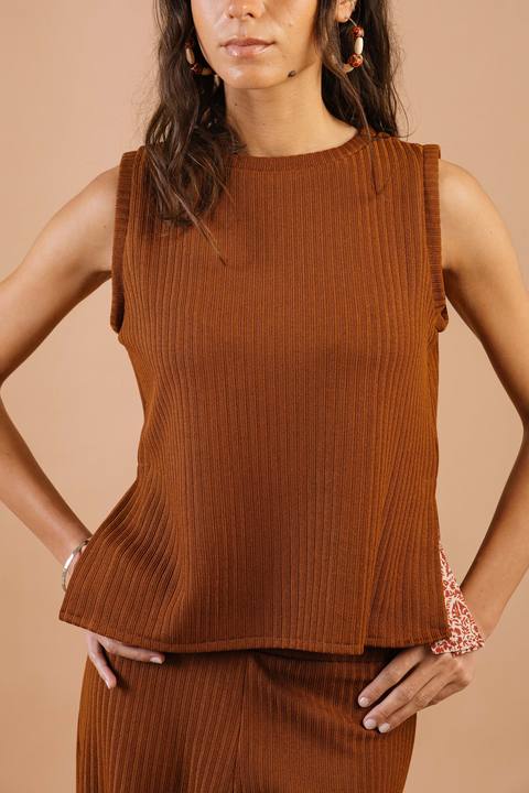 Live In Me Top Brown