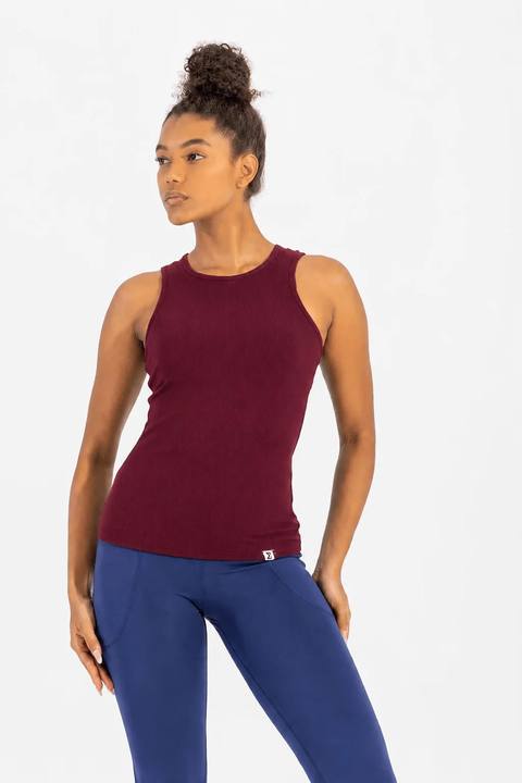 Burgundy Daily Rib Tank Top