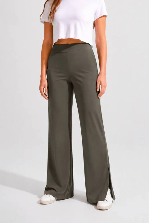Olive Wide Split Pants