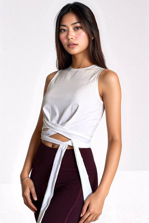Knotted Tank Top White