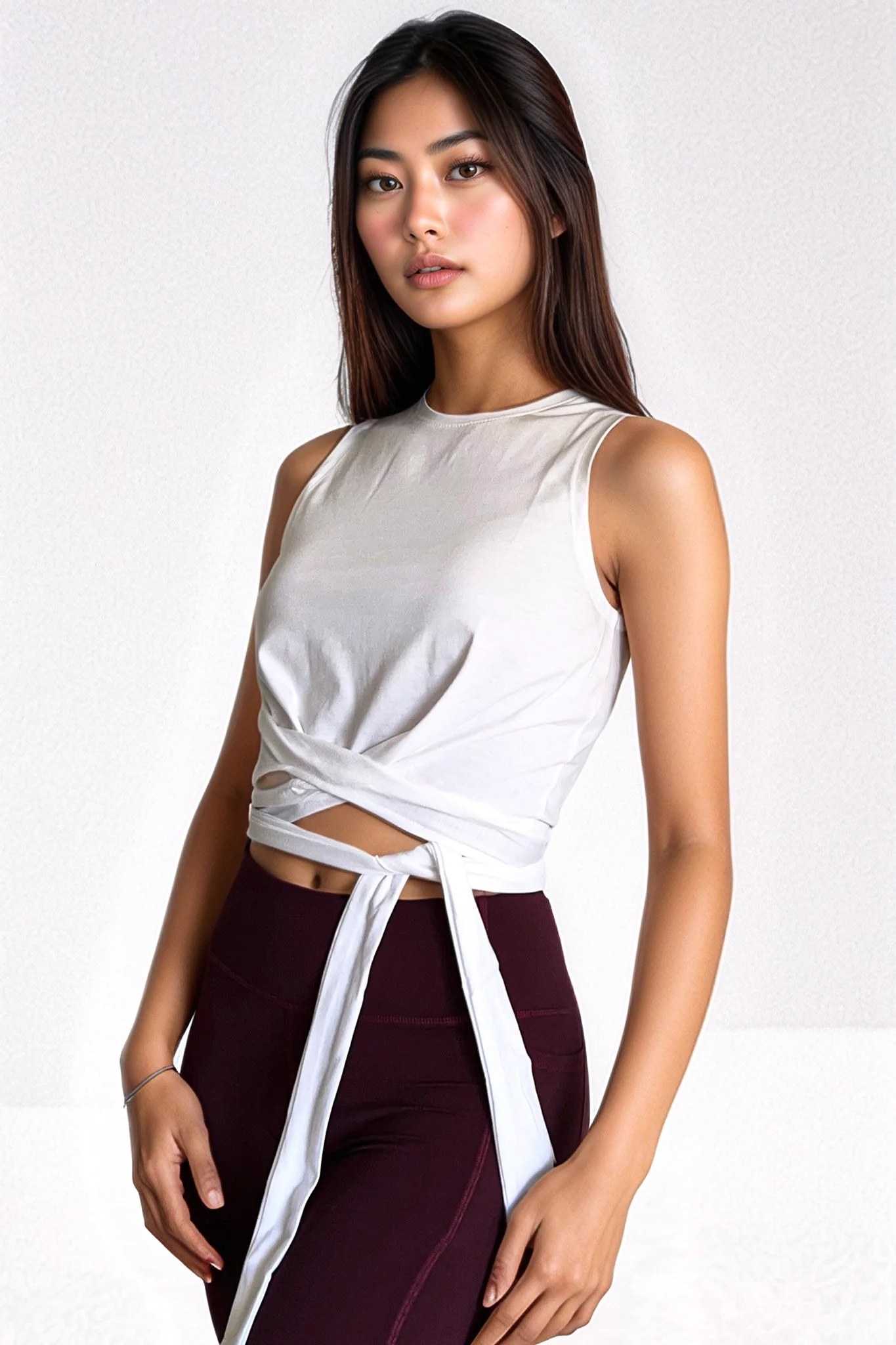 Knotted Tank Top White
