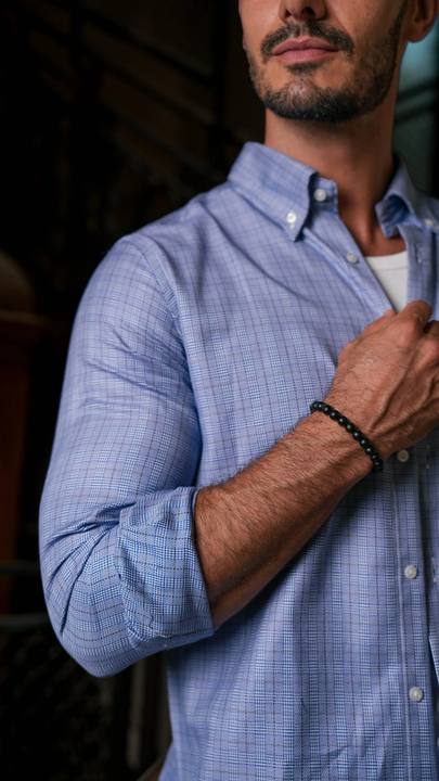 Navy Chevron Check Shirt