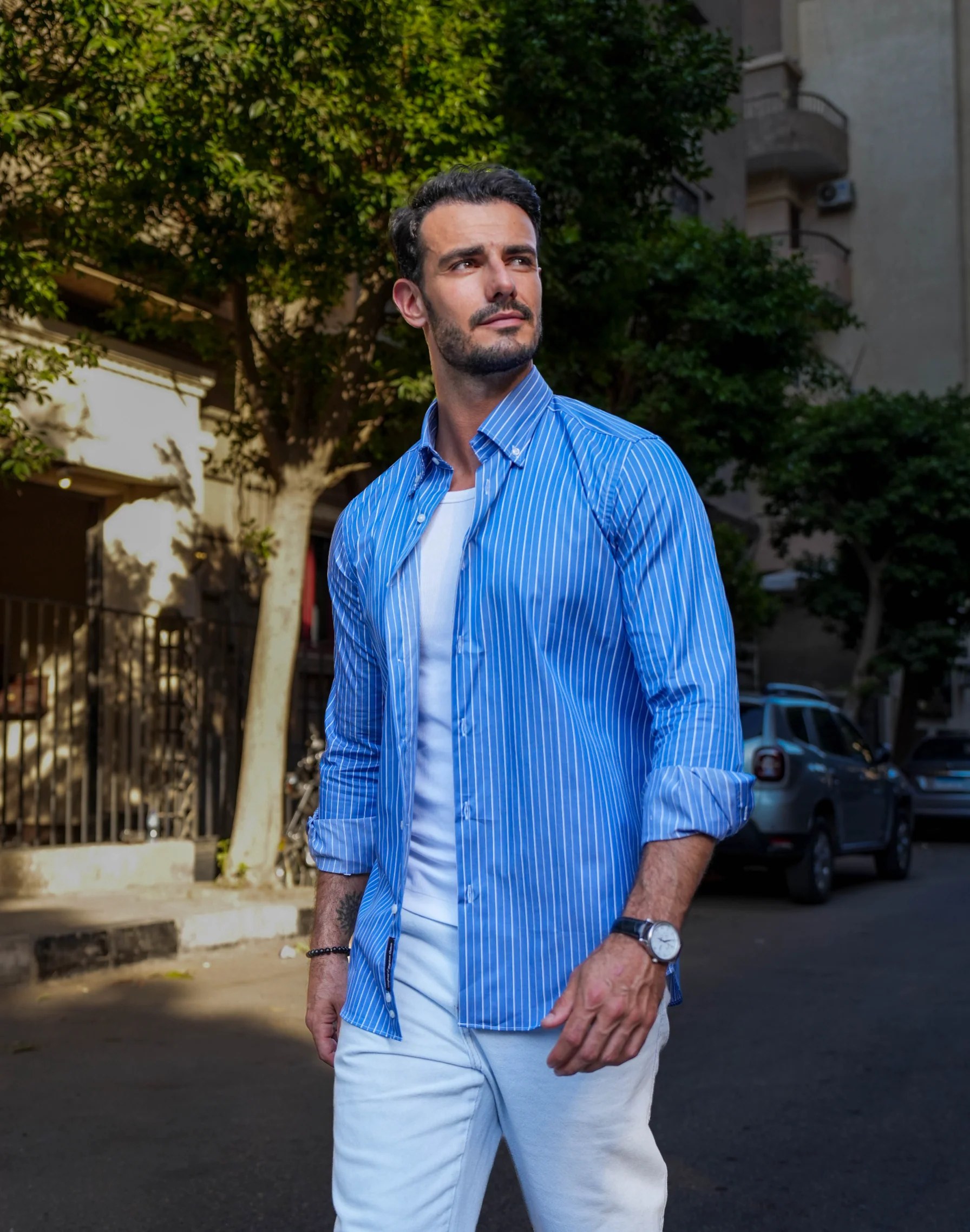 Crown Blue Stripe Shirt