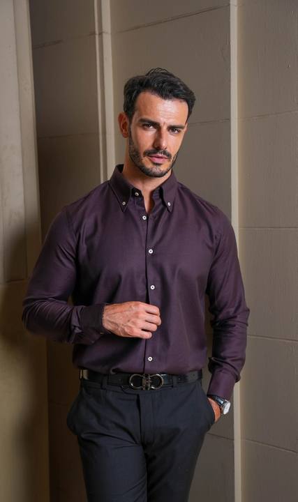 Chocolate-Brown Diagonal Shirt
