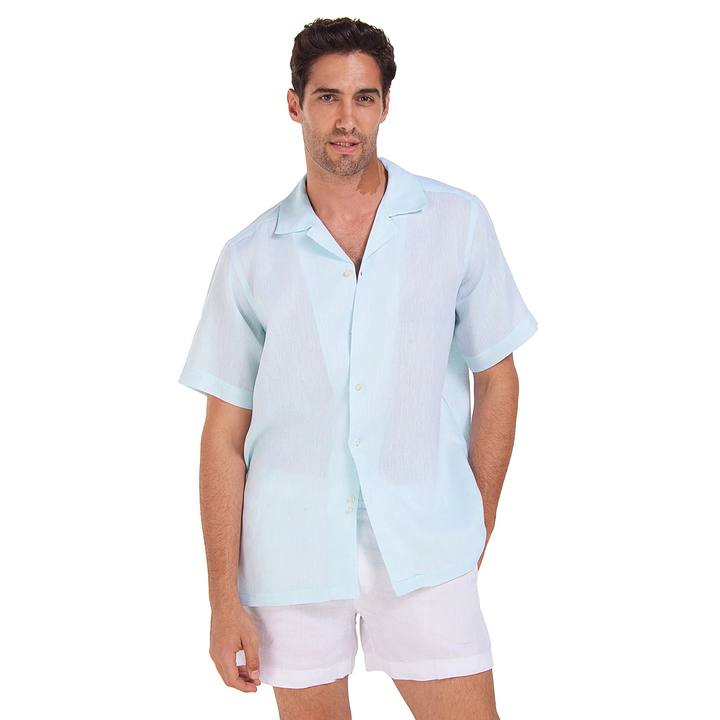 Mint Green Linen Shirt - Half Sleeve