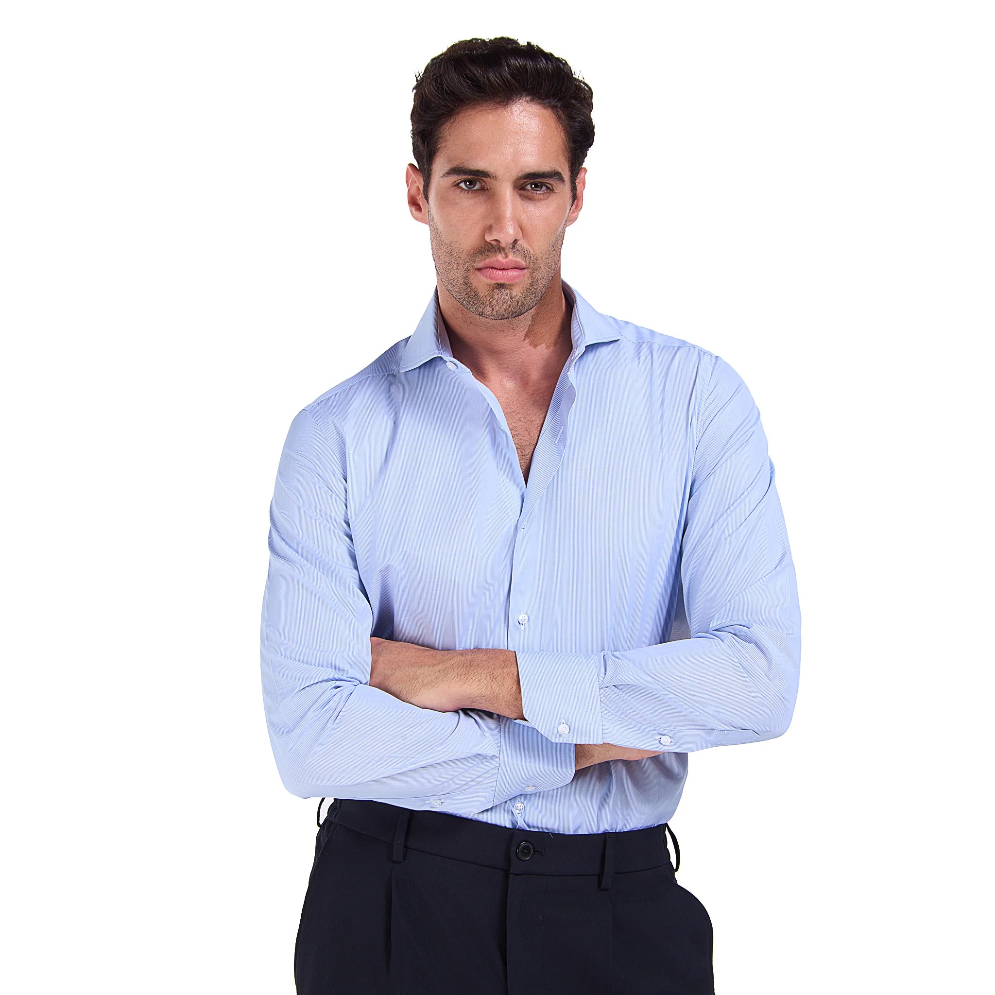 Pinstriped Slimline Blue Shirt