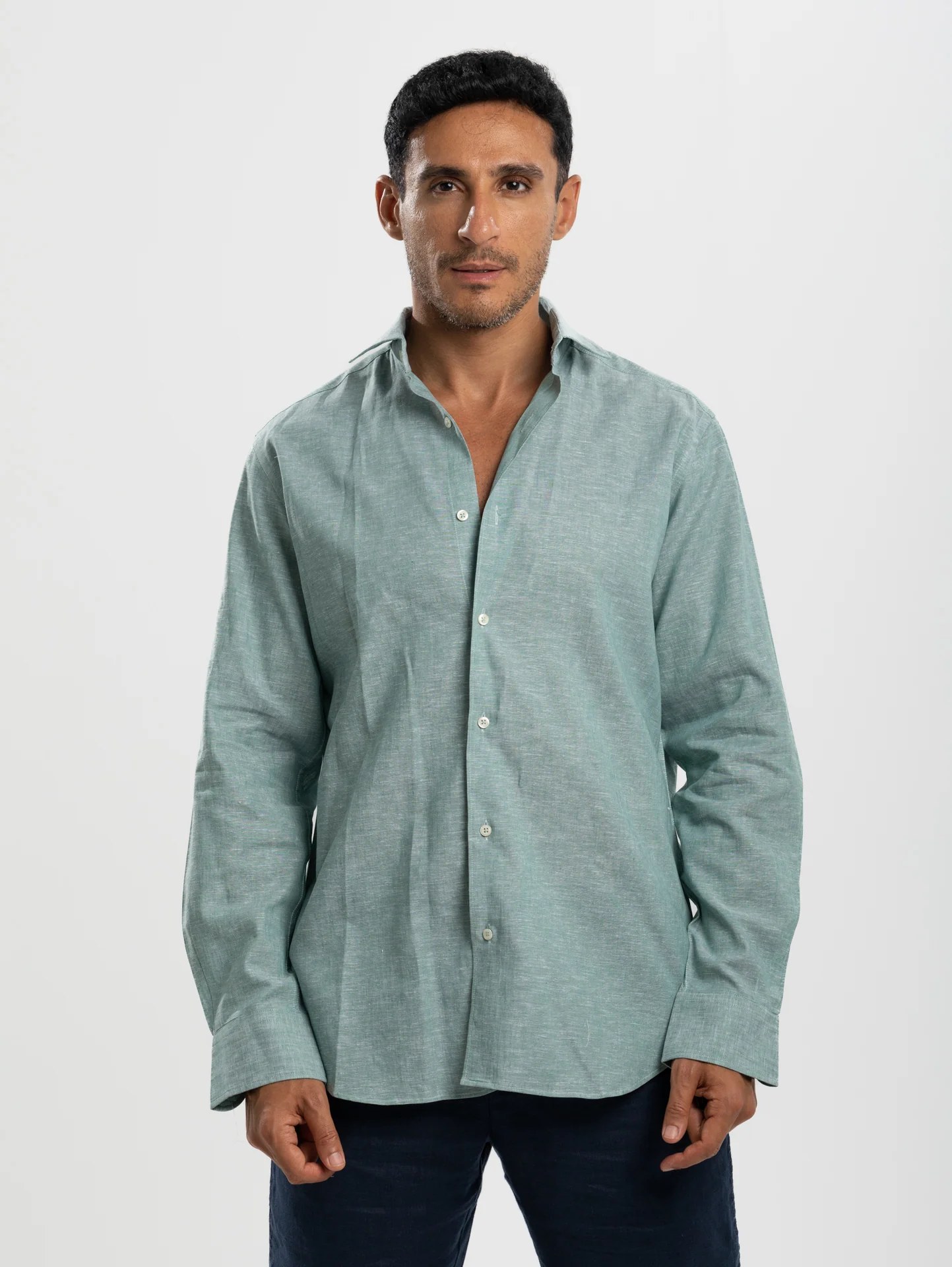 Green Linen Shirt