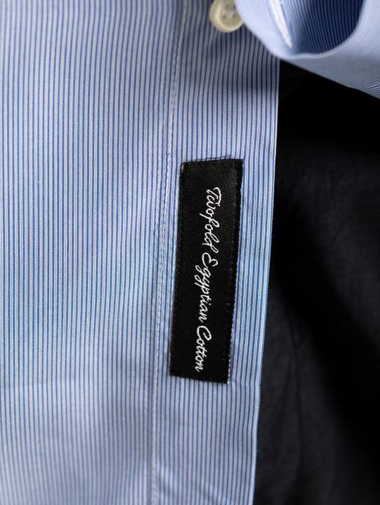 Navy Striped Poplin Shirt