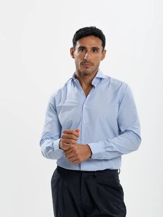 Light Blue Houndstooth Shirt