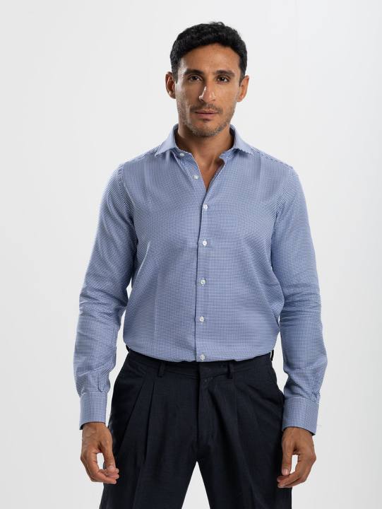 Navy Houndstooth Shirt