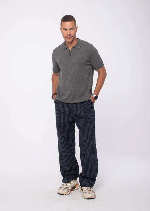 Striped Tailored Pants in Navy
