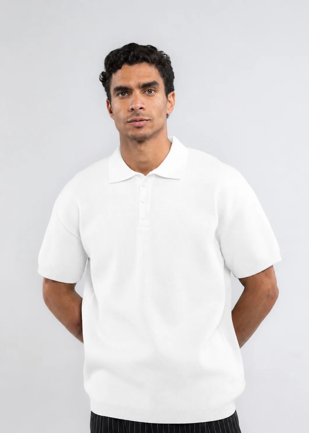 The 3 Button Polo In White