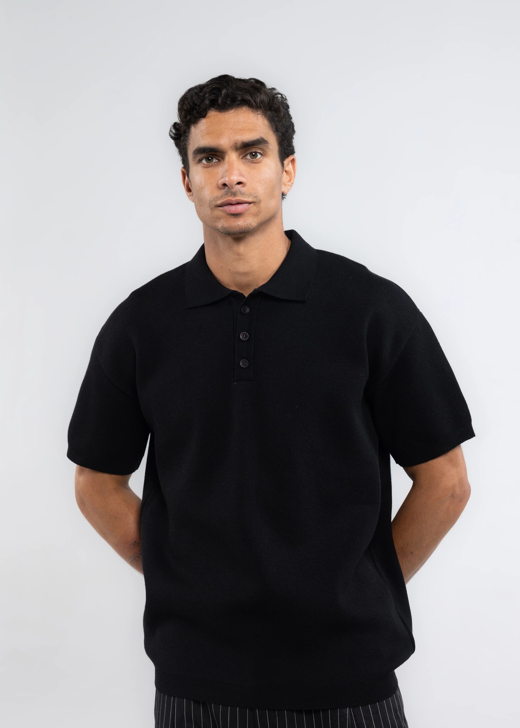The 3 Button Polo In Black