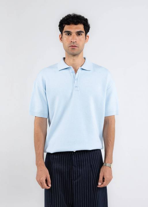 The 3 Button Polo In Baby Blue