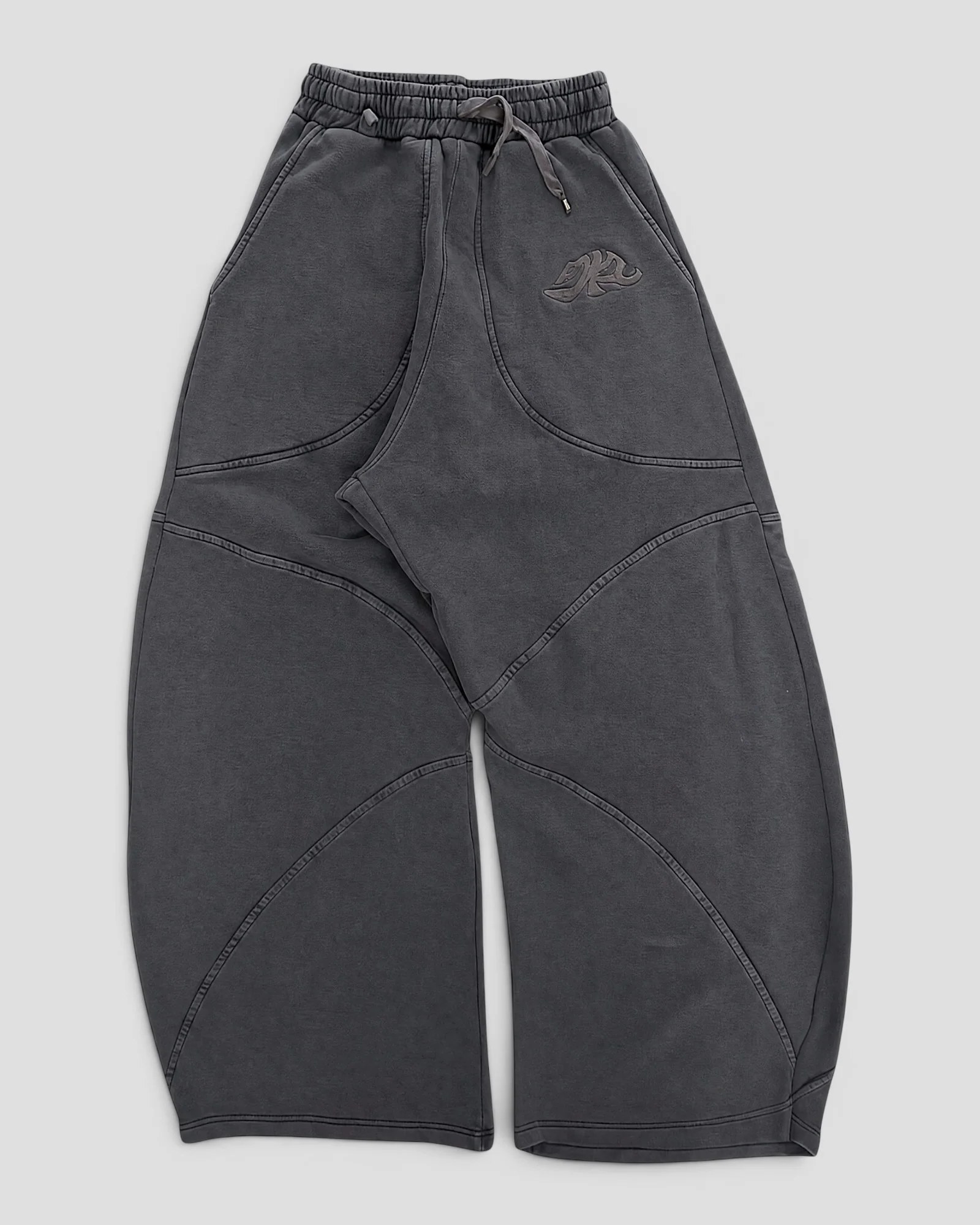DEMENTE CHARCOAL BROWN STONE WASHED SWEATPANTS