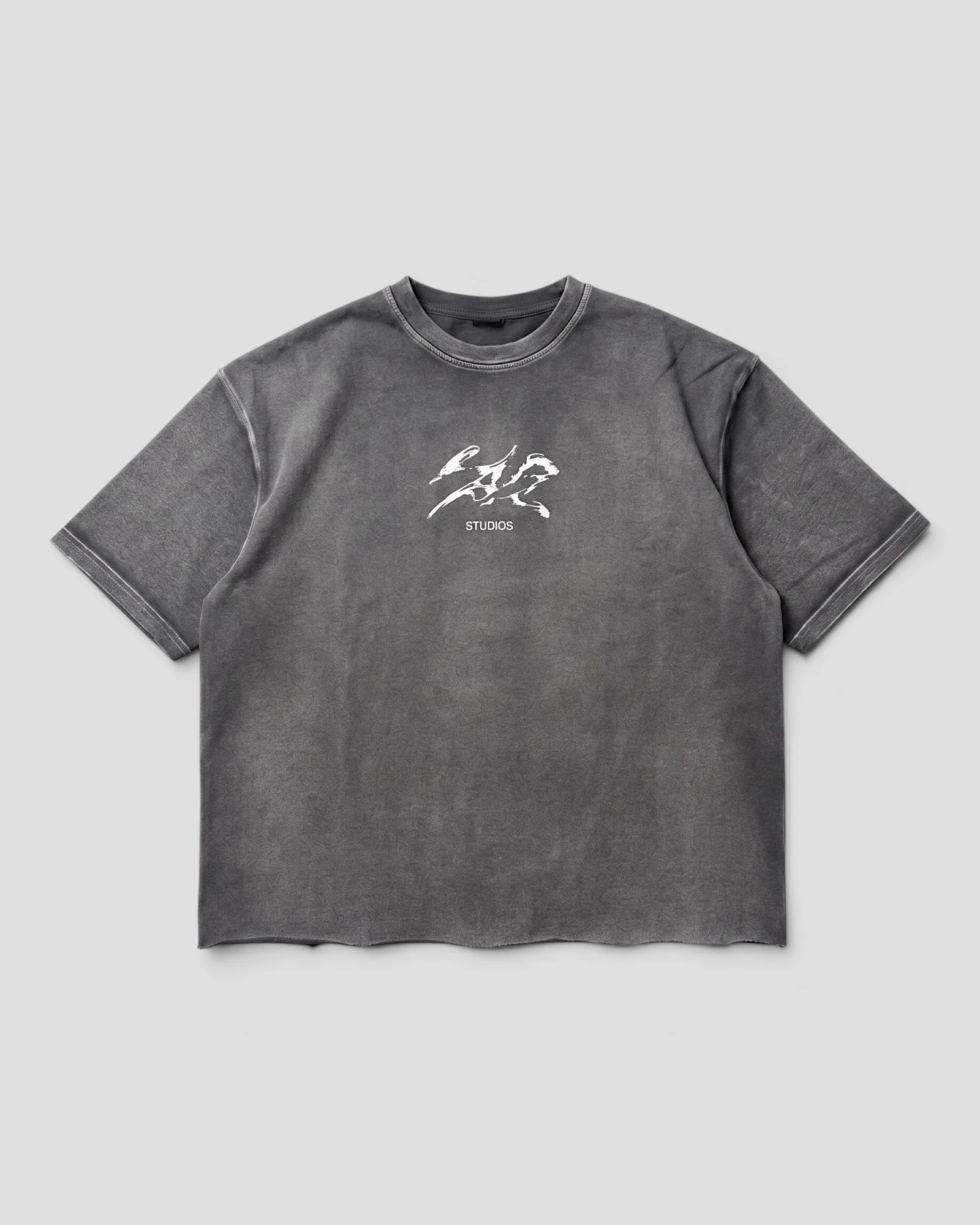 HUMO GREY WASHED DISTRESSED REGULAR TEE