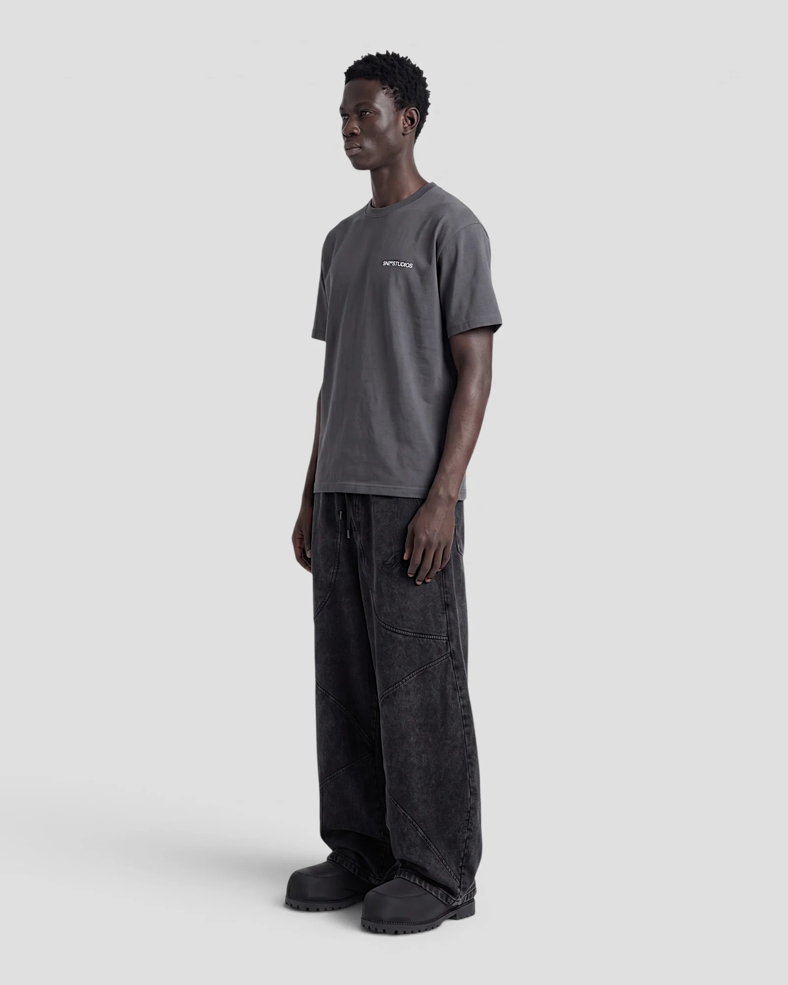 LOGO GREY OVERSIZED TEE