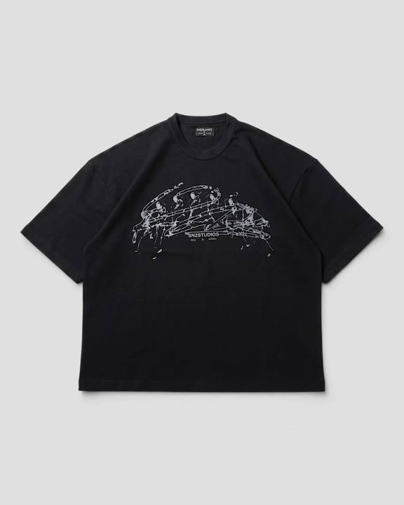 VISCOSO BLACK OVERSIZED TEE