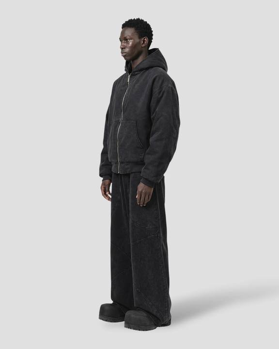 CORE WASHED HOOD DOUBLE LAYERED WORKER JACKET