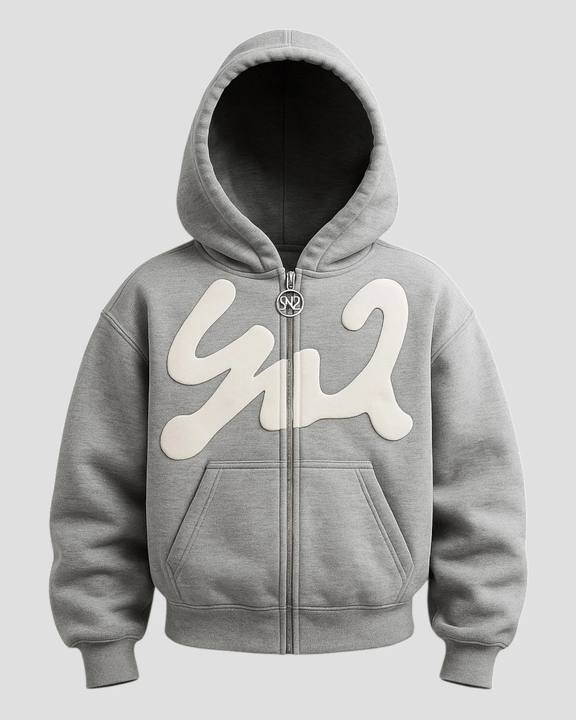 DEMENTE GREY ON LIGHT GREY ZIPUP JACKET